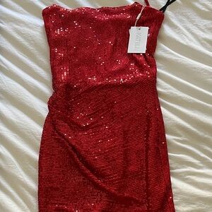 Katie J NYC Maddy Ruby Red Sequin Dress XL